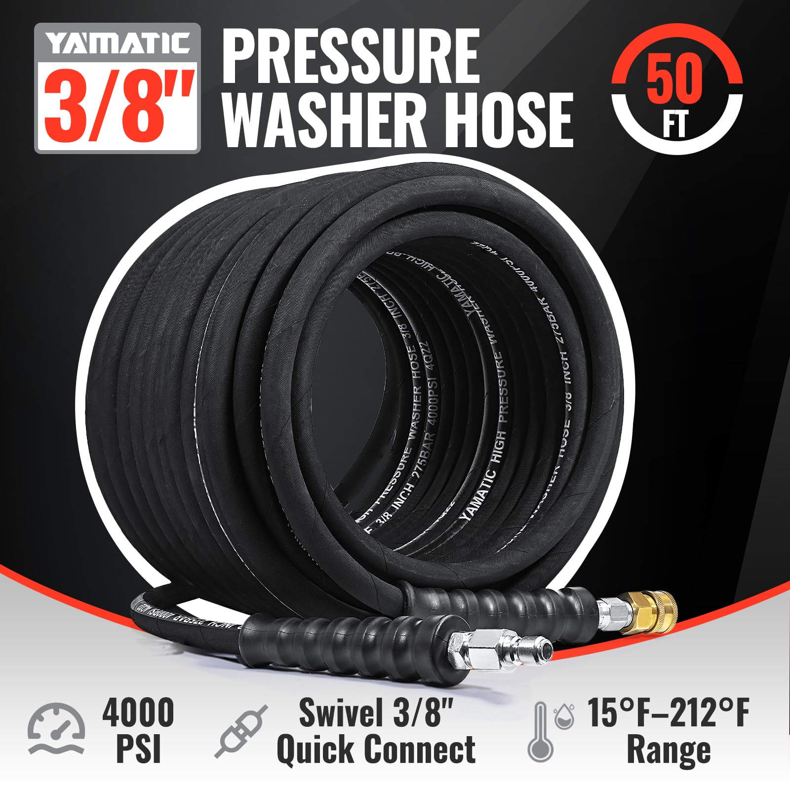YAMATIC acople 3/8" Quick Connect robusto para conexión segura