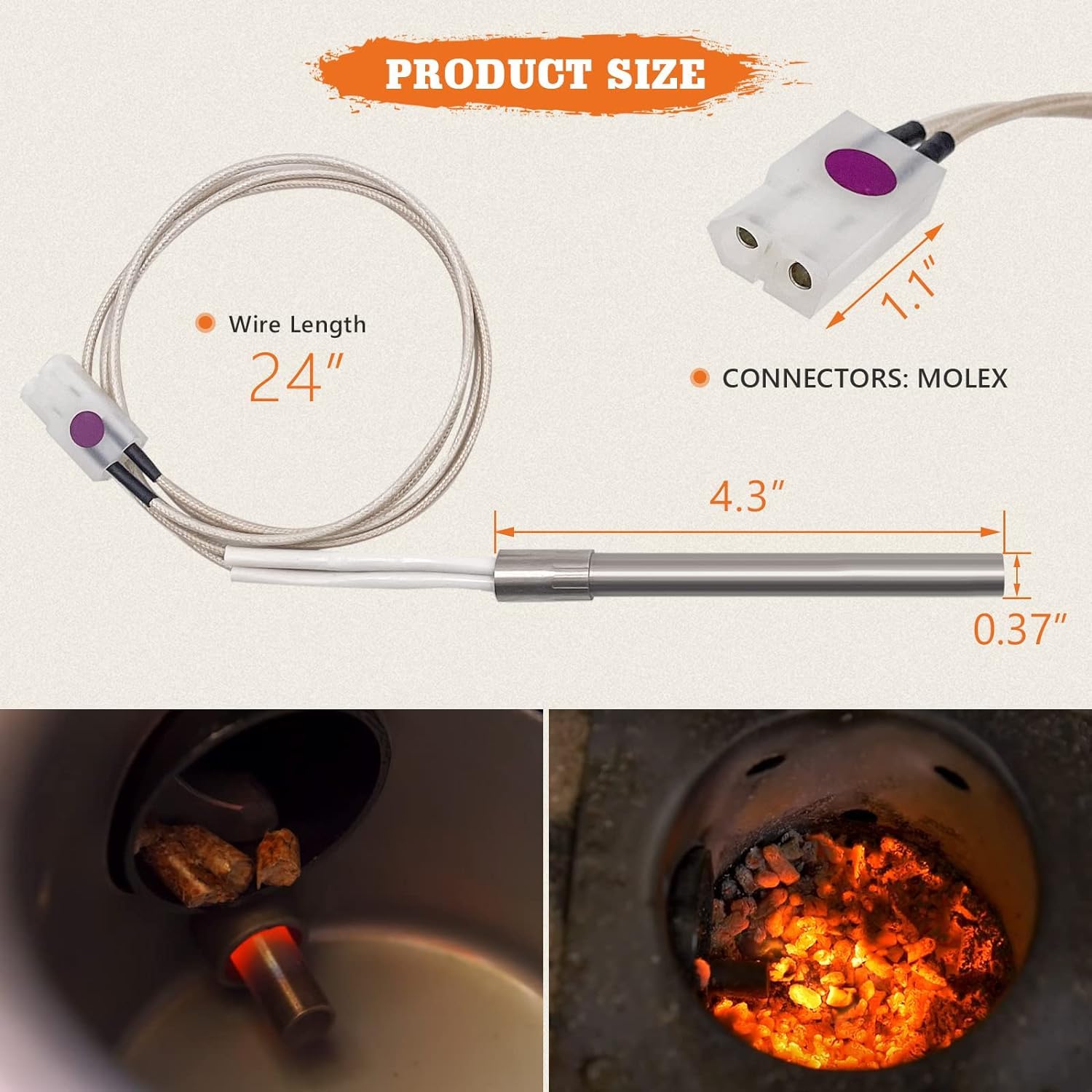 YAOAWE cable de 24 pulgadas y conector asegurando fácil alcance y conexión
