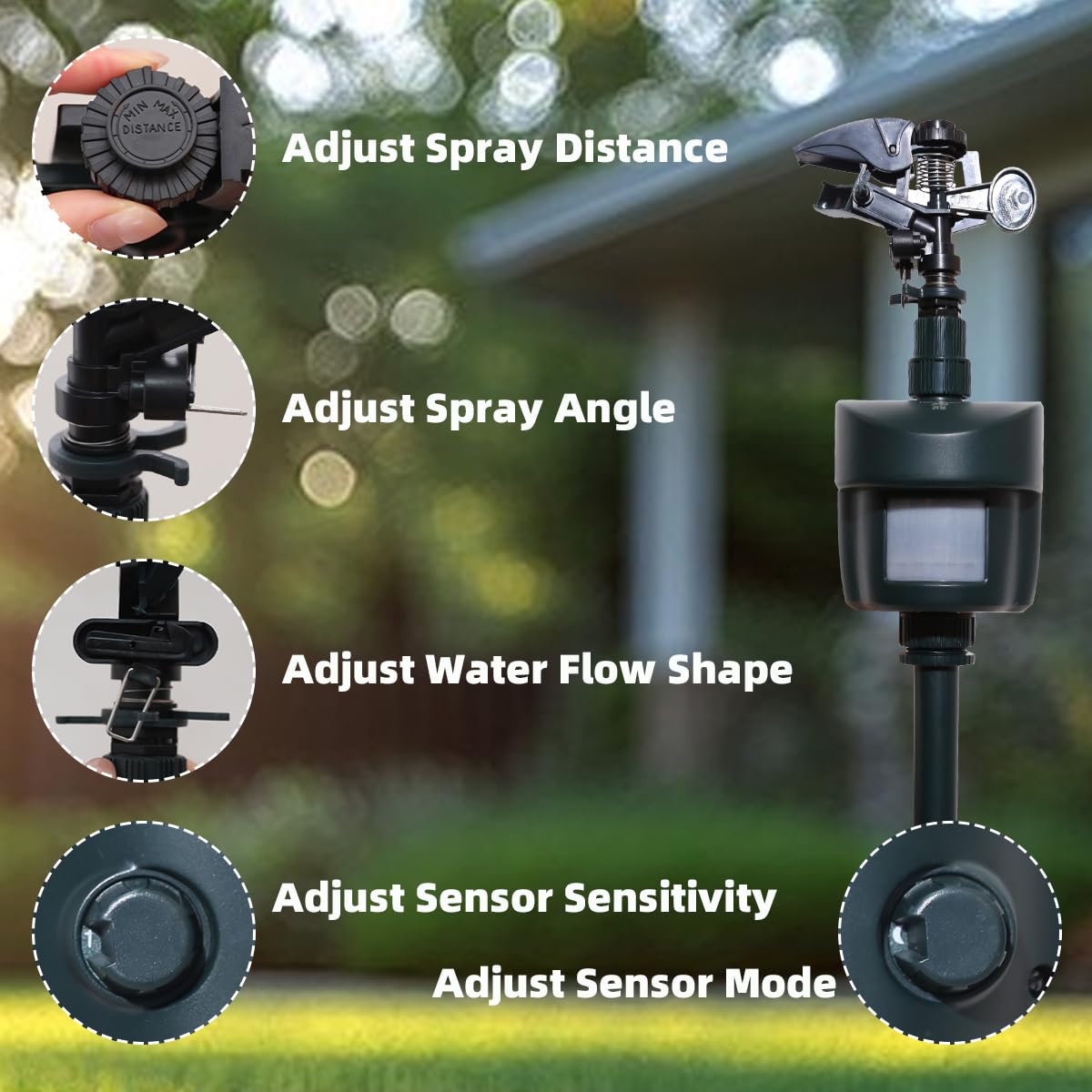 Yardeen primer plano del sensor que detecta movimiento al instante