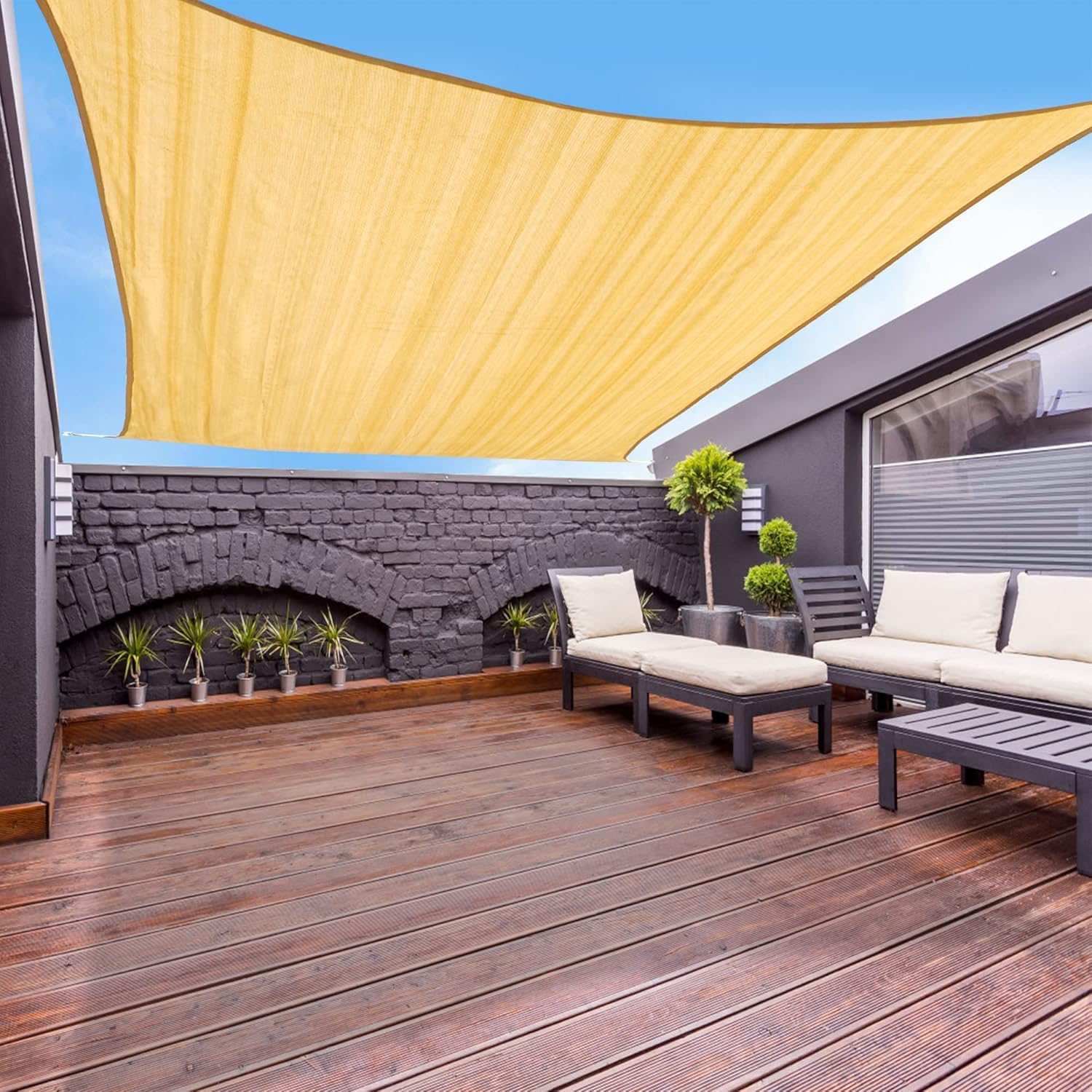 Yardmaker vista frontal de la vela para sombra, protección y estilo