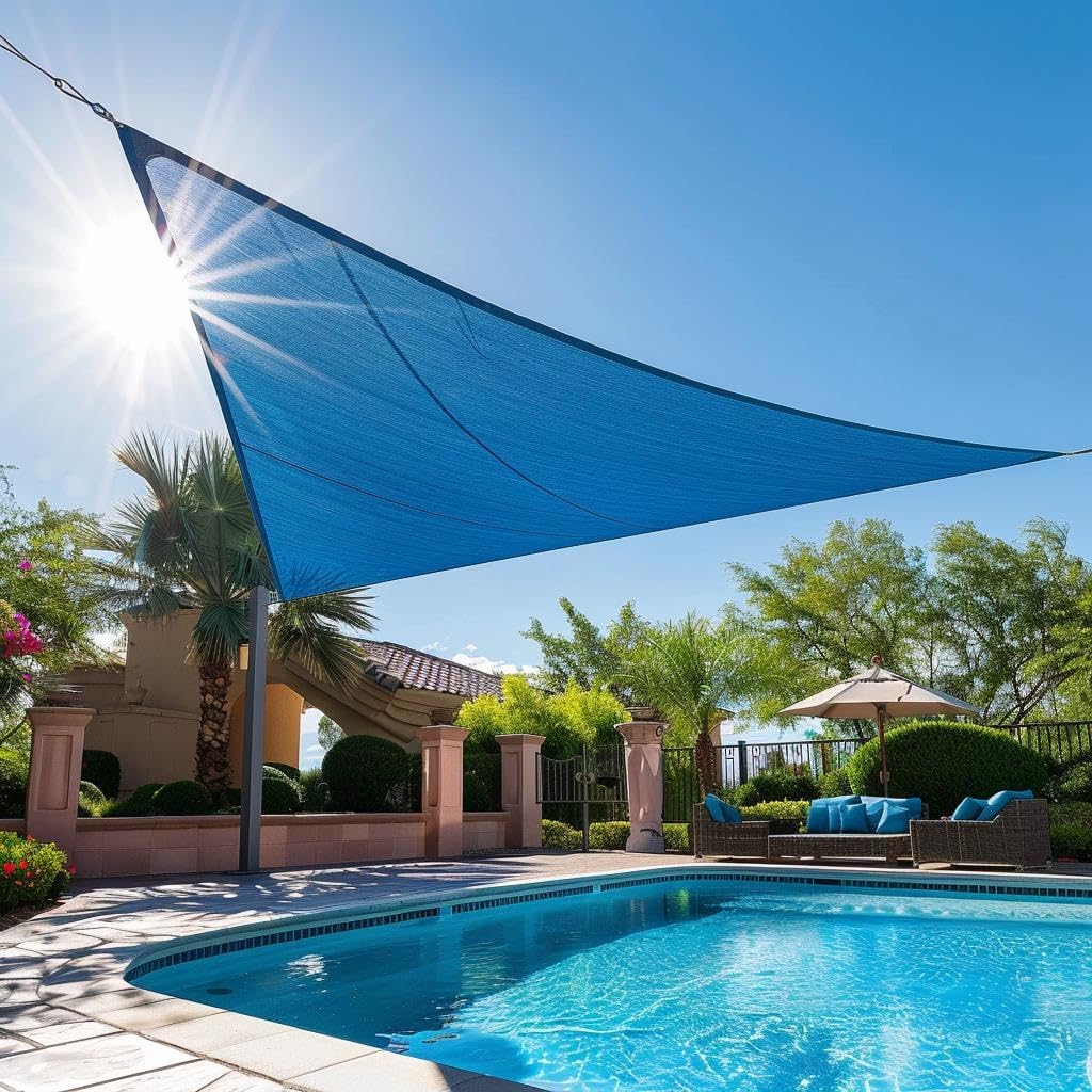 Yardmaker vela instalada en patio creando sombra ventilada para reuniones