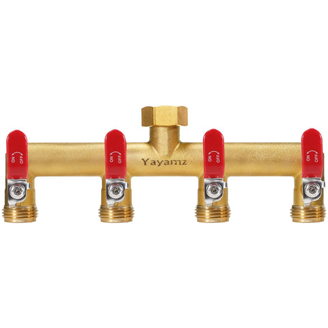 Yayamz vista frontal del manifold de latón, durabilidad para exteriores