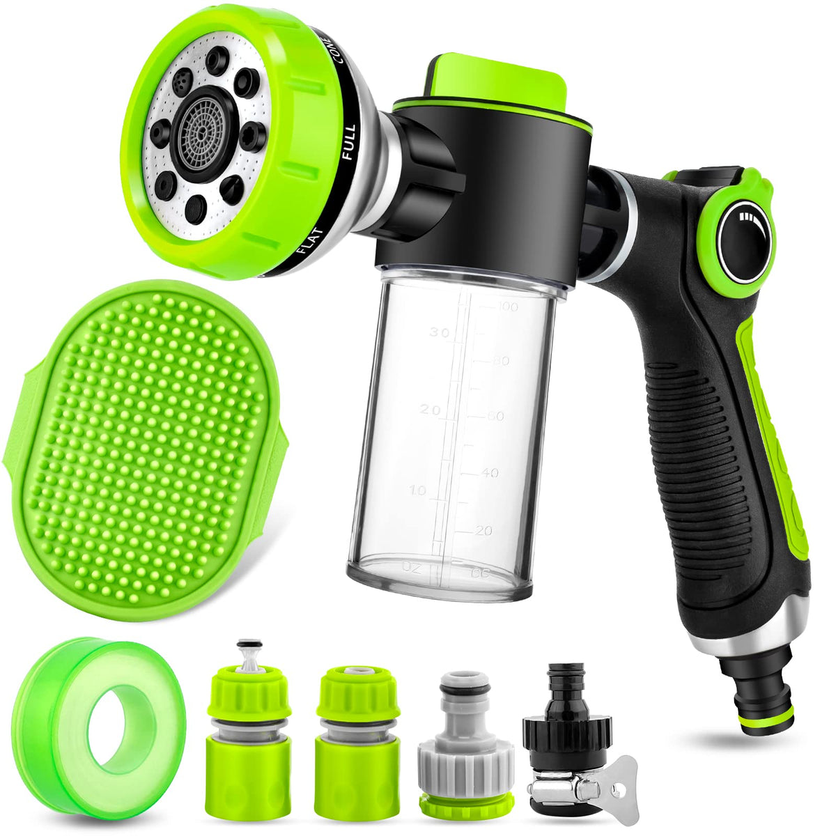 YCCOKJJ rociador frontal mostrando ajustes y ergonomía para control fácil