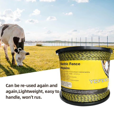 YCFERESY polywire instalado en cercado para caballos destacando visibilidad y seguridad