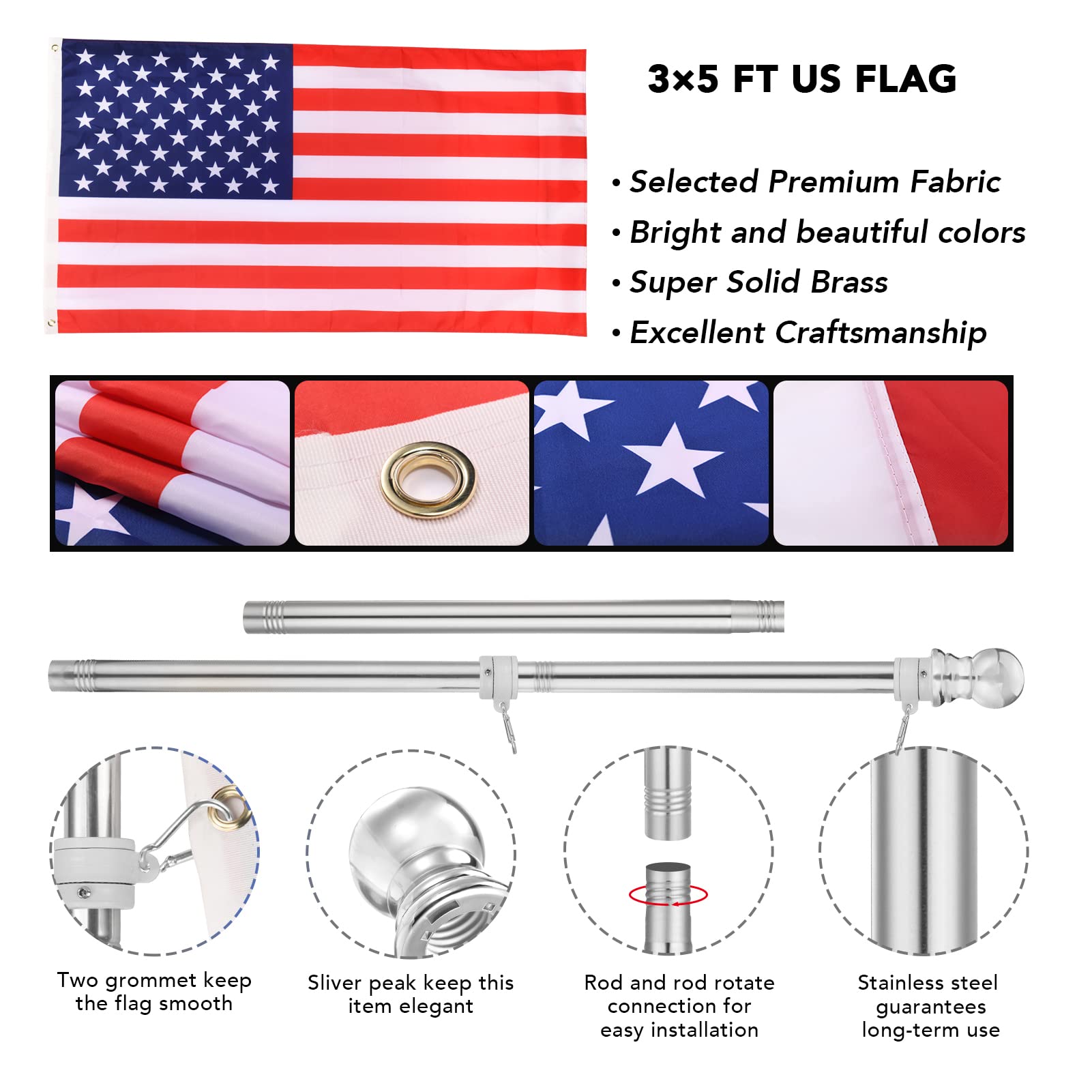 Yeesun bandera 3x5 detalle de tejido durable y color visible