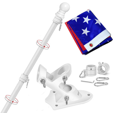 Yeesun mástil frontal con bandera mostrando montaje seguro
