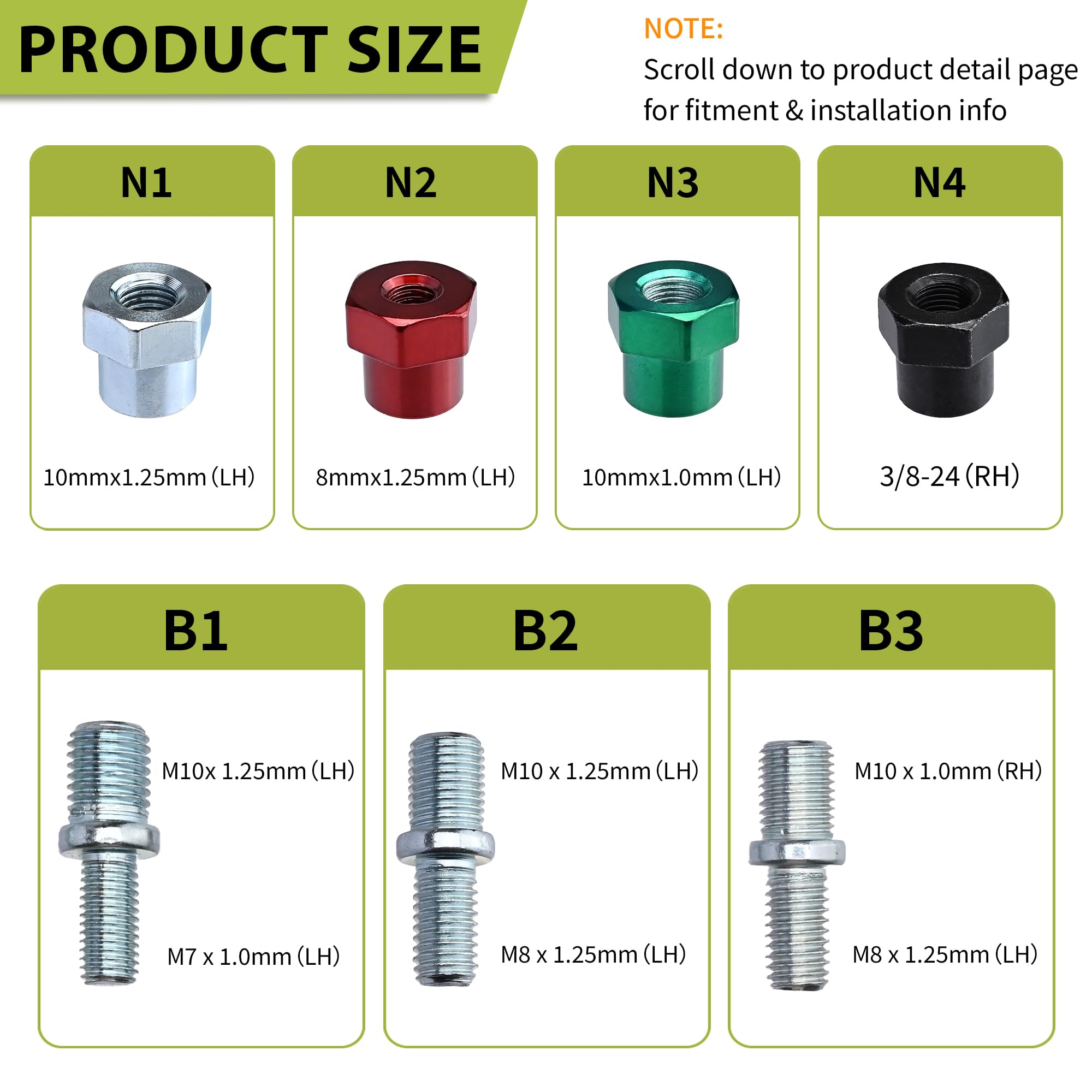 YGQ adaptador universal incluido listo para instalar en eje recto