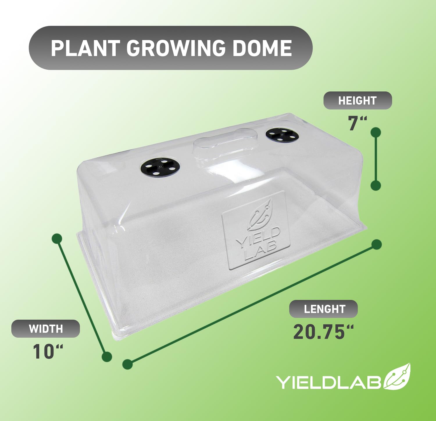 Yield Lab domo detalle de ventilación ajustable para control de humedad