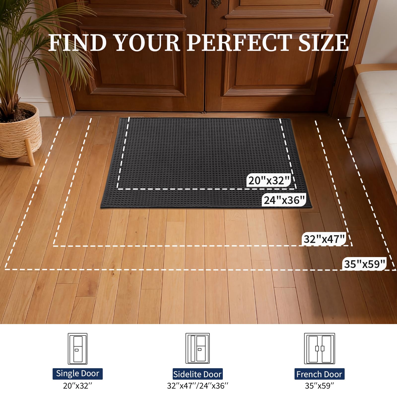 YIHOUSE textura de microfibra que absorbe suciedad y humedad
