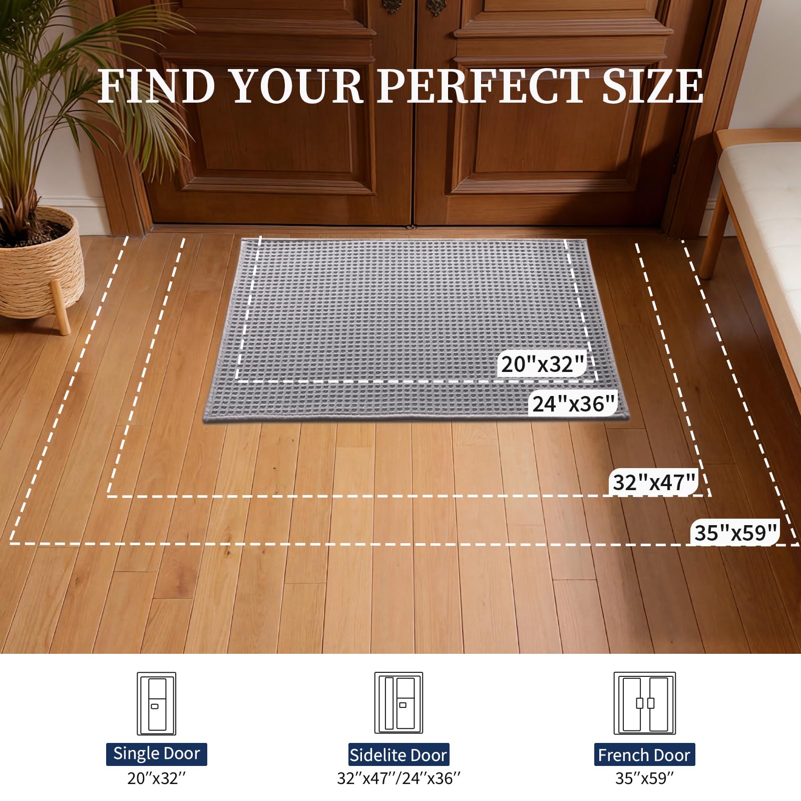 YIHOUSE textura de microfibra que absorbe humedad y suciedad