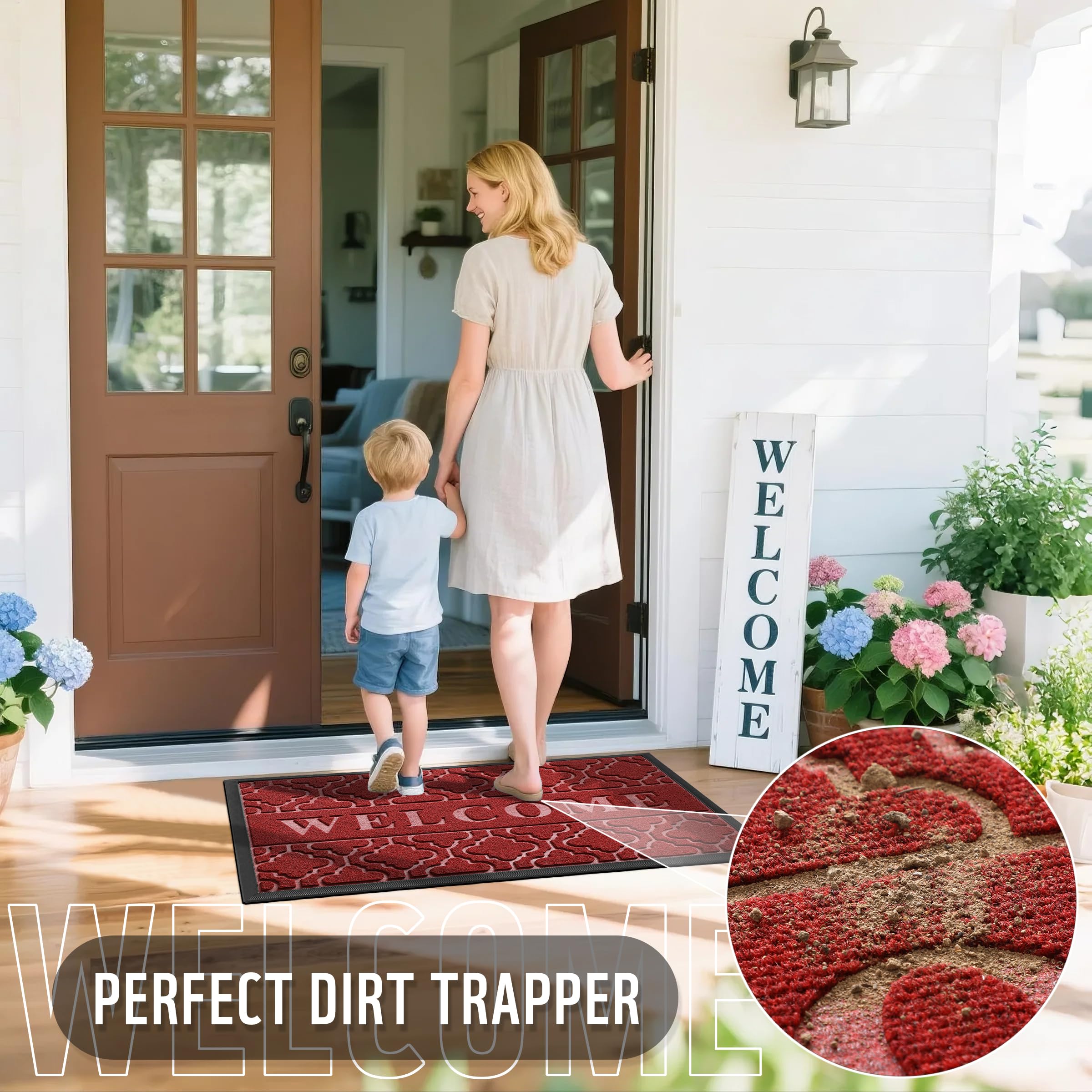 Yimobra felpudo en la entrada de casa protegiendo suelos y manteniendo limpio