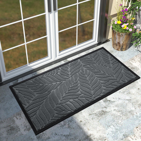 Yimobra felpudo frontal grande 47x24 mostrando diseño y beneficio anti suciedad