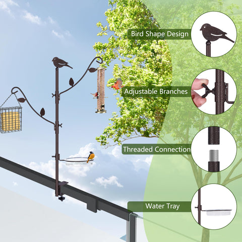 YINGYM brazos ajustables sosteniendo comederos, facilita observación de aves