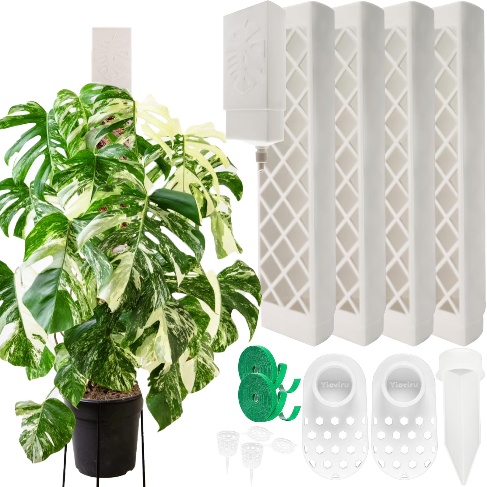 Yioviru kit frontal mostrando postes y accesorios, soporte completo