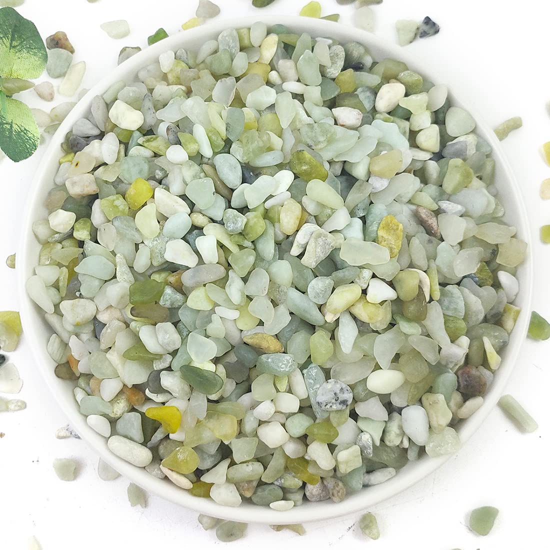 YISZM bolsa frontal mostrando 5 lb de piedras jade, apariencia limpia y profesional