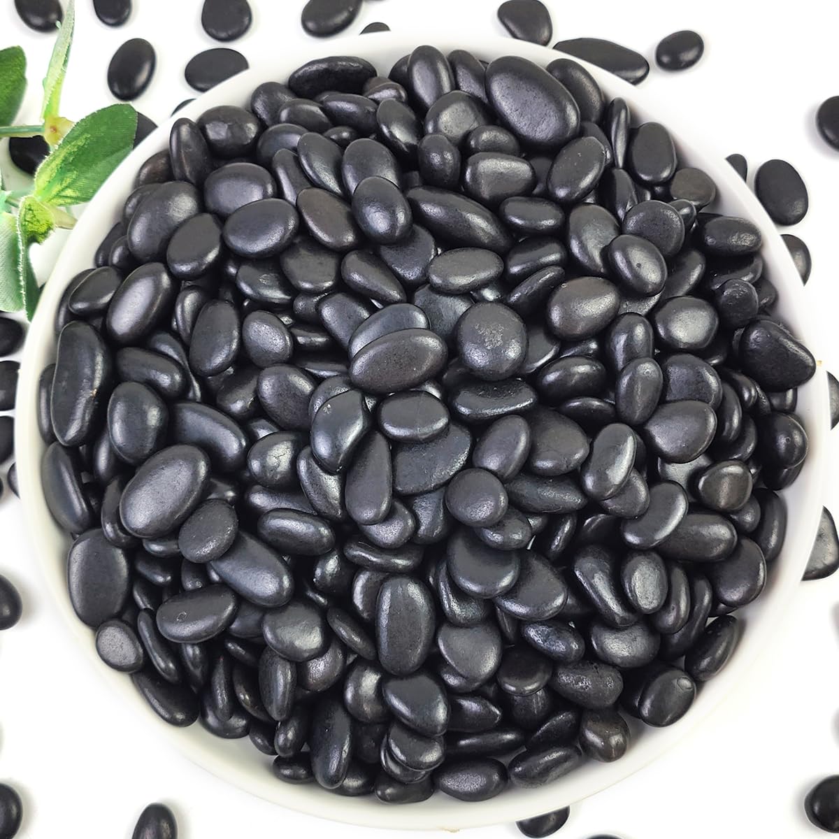 YISZM bolsa frontal de 5lb de guijarros negros para drenaje y estética