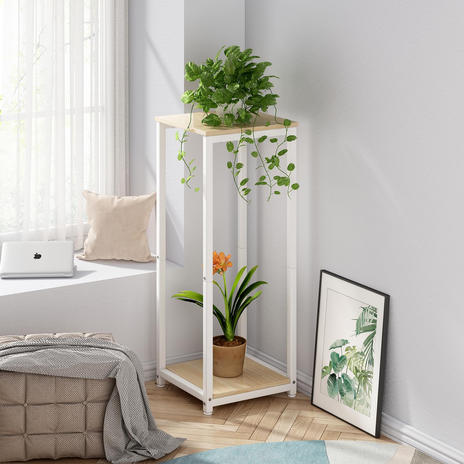 YIZAIJIA soporte en uso con macetas optimizando espacio y luz