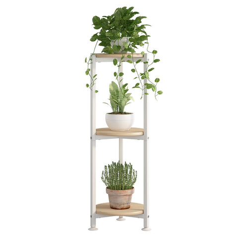 YIZAIJIA frente del soporte de plantas mostrando estabilidad y ahorro de espacio