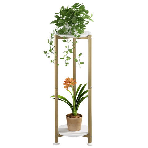 YIZAIJIA soporte plantas frontal mostrando dos niveles y aspecto decorativo