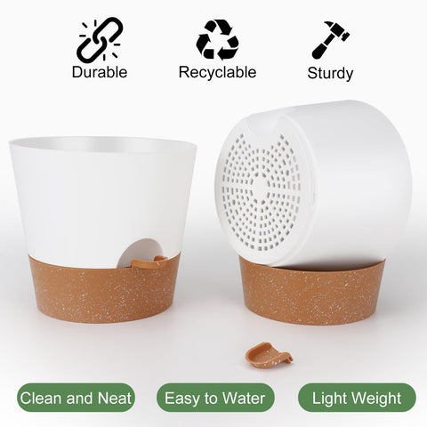 YNNICO plato-reservorio en uso reteniendo agua para autorriego prolongado