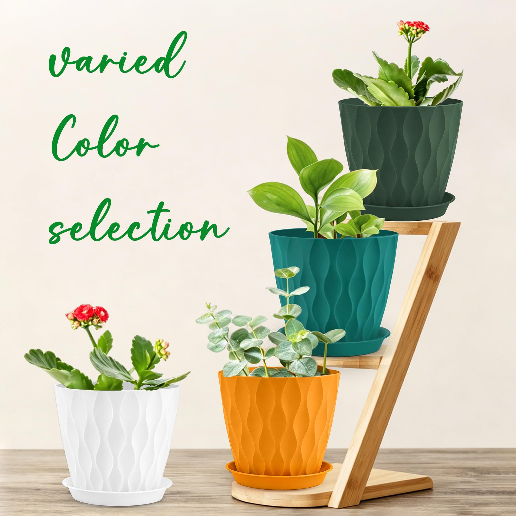 YNNICO pack de cuatro macetas multicolor ideal como set decorativo