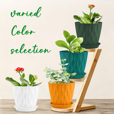 YNNICO pack de cuatro macetas multicolor ideal como set decorativo