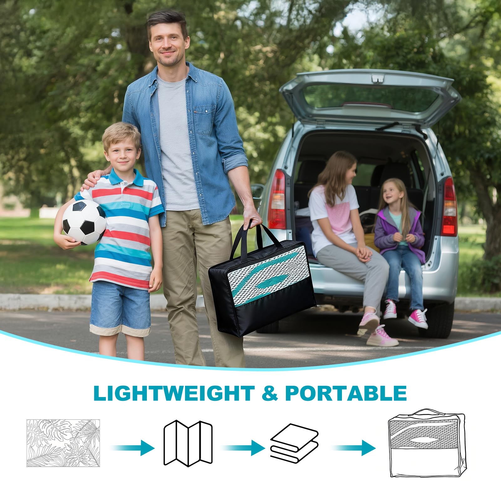 YONILE esterilla extendida en la playa ideal para picnics familiares