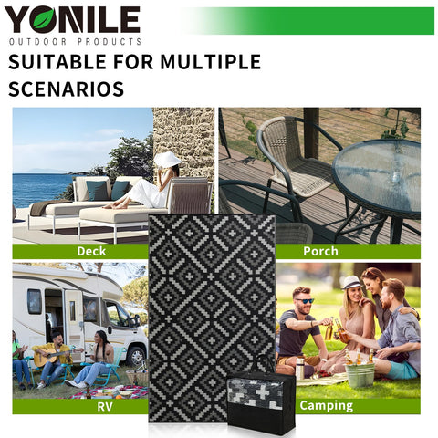 YONILE alfombra en terraza resaltando estética y protección del suelo