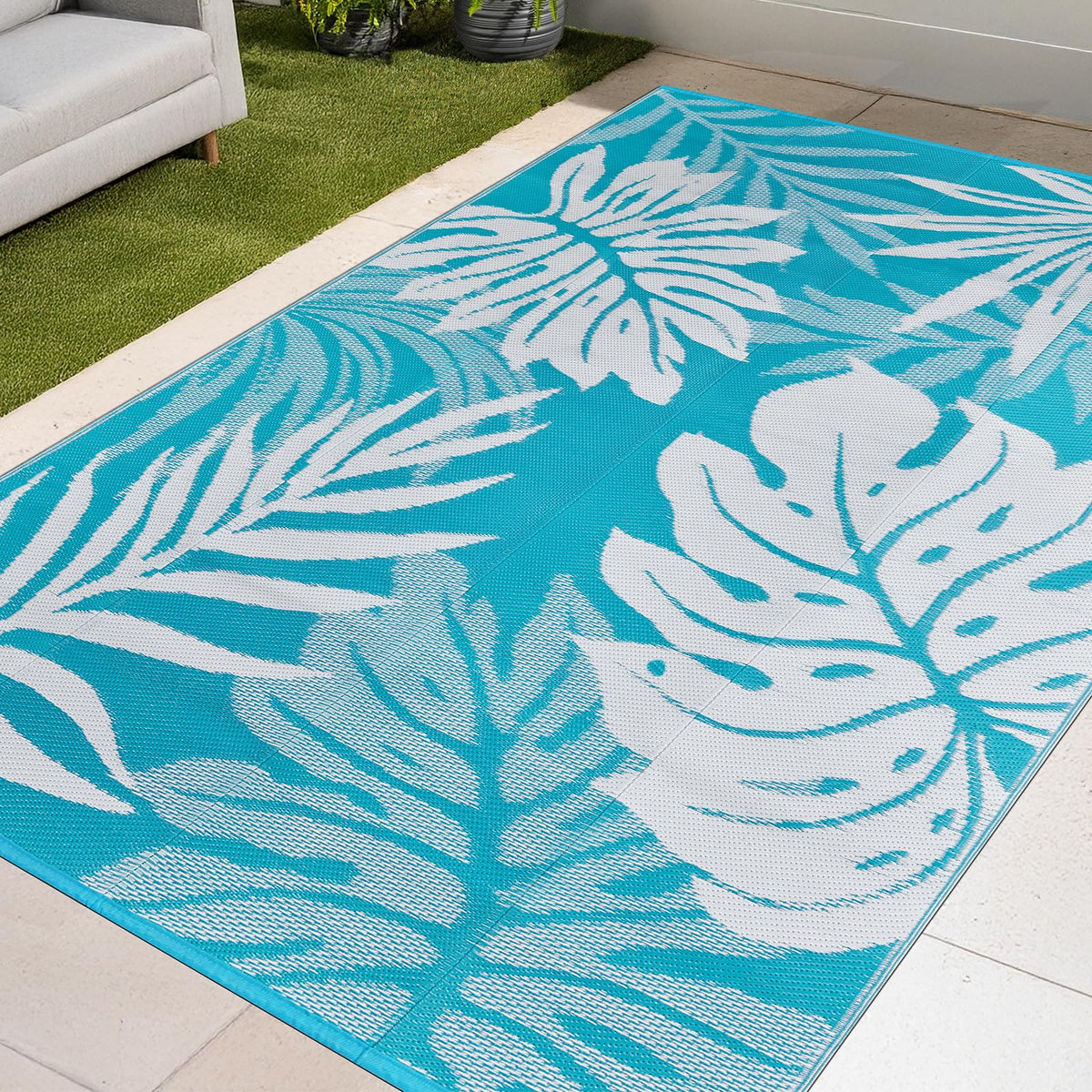 YONILE alfombra exterior frontal mostrando diseño resistente