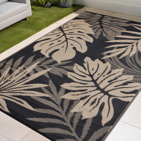 YONILE alfombra exterior frontal mostrando patrón y colores resistentes