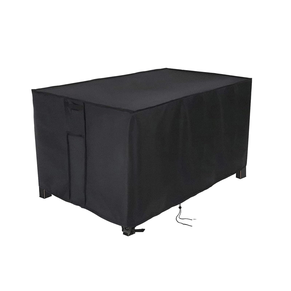 Youlvy funda frontal mostrando protección completa para firepit rectangular y resistencia