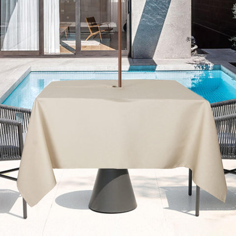 youngseahome mantel instalado con sombrilla ideal para comidas al aire libre