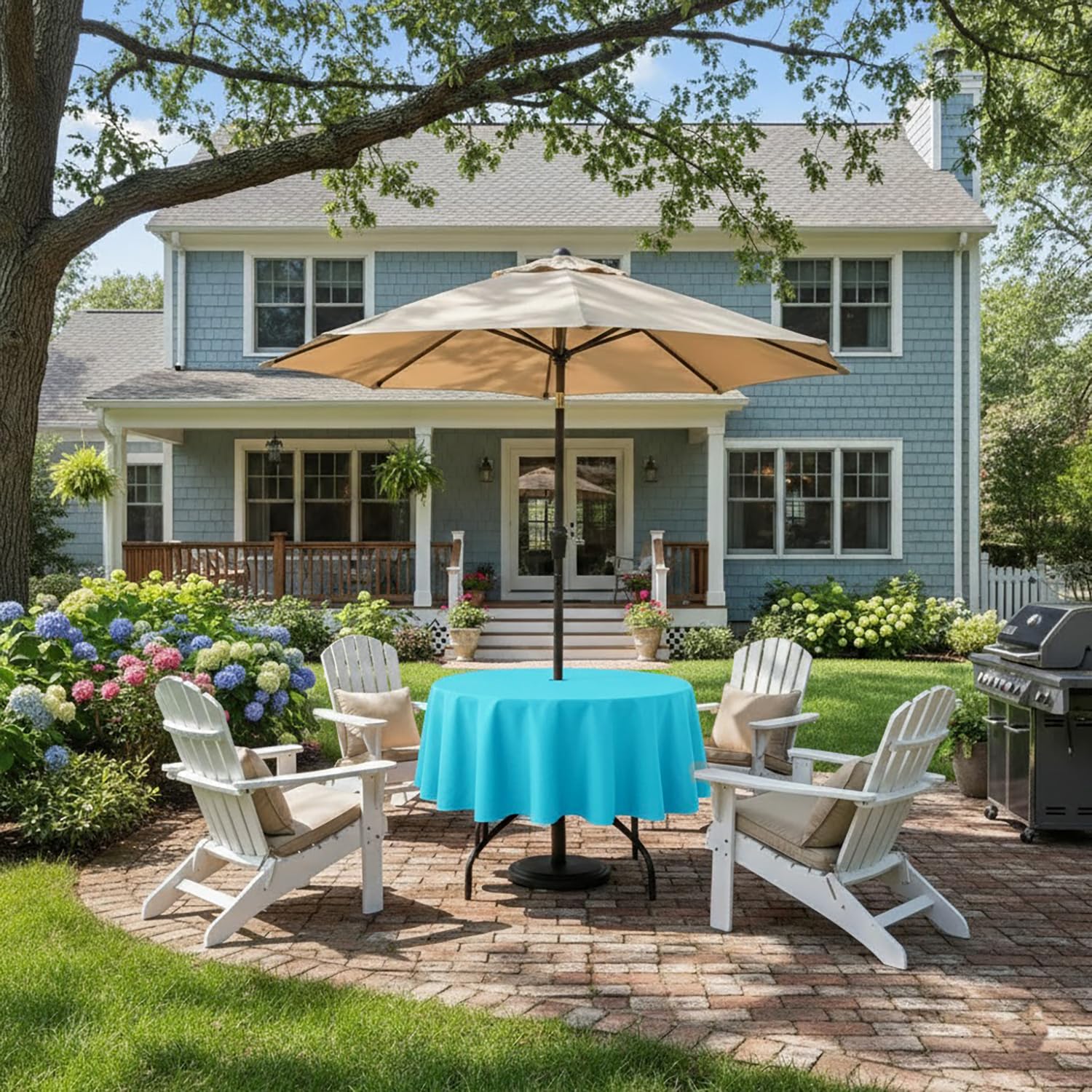youngseahome mantel instalado en patio ideal para reuniones al aire libre
