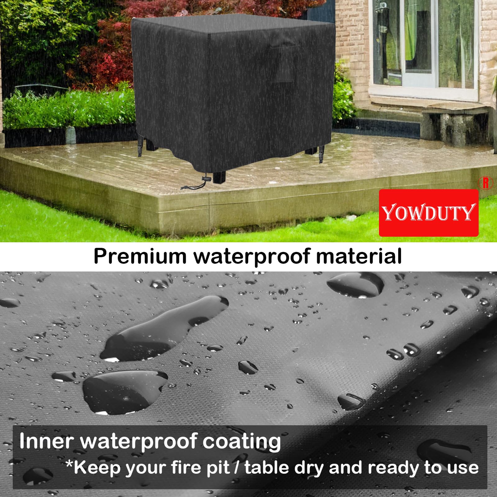 YOWDUTY interior con forro PVC impermeable que evita filtraciones