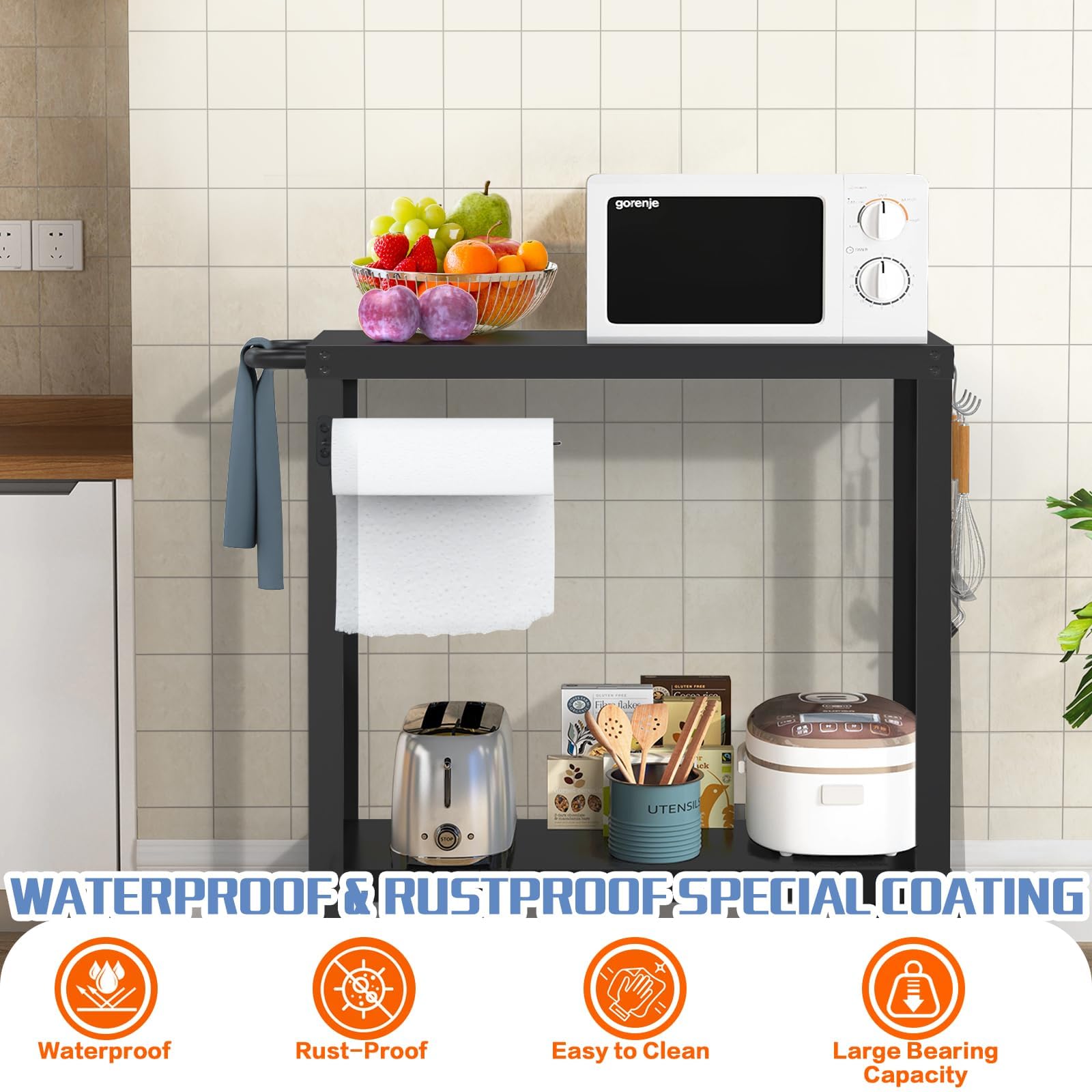Yozoia estantes dobles con utensilios y almacenamiento accesible