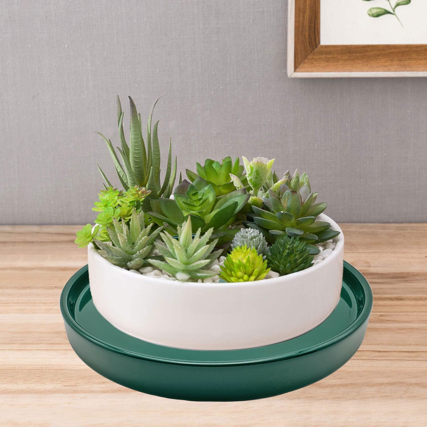 Yukfona bandeja en mesa decorativa protegiendo superficie interior