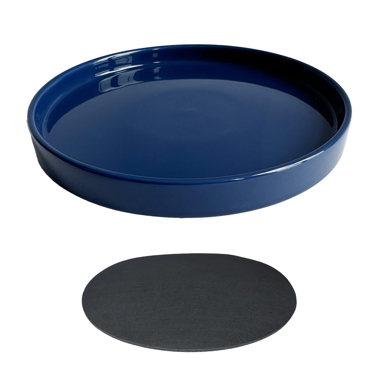 Yukfona plato cerámica frontal azul, protección elegante para superficies