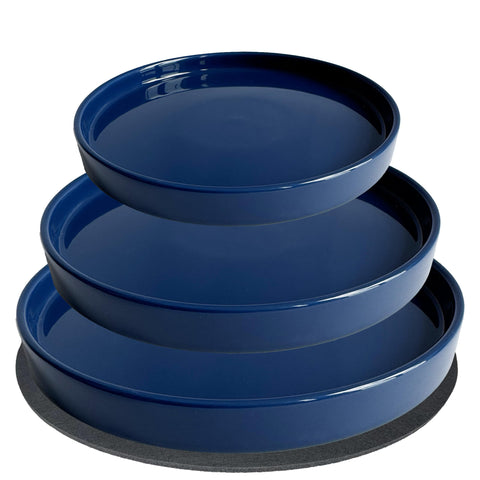 Yukfona plato cerámico frontal azul mostrando diseño y protección