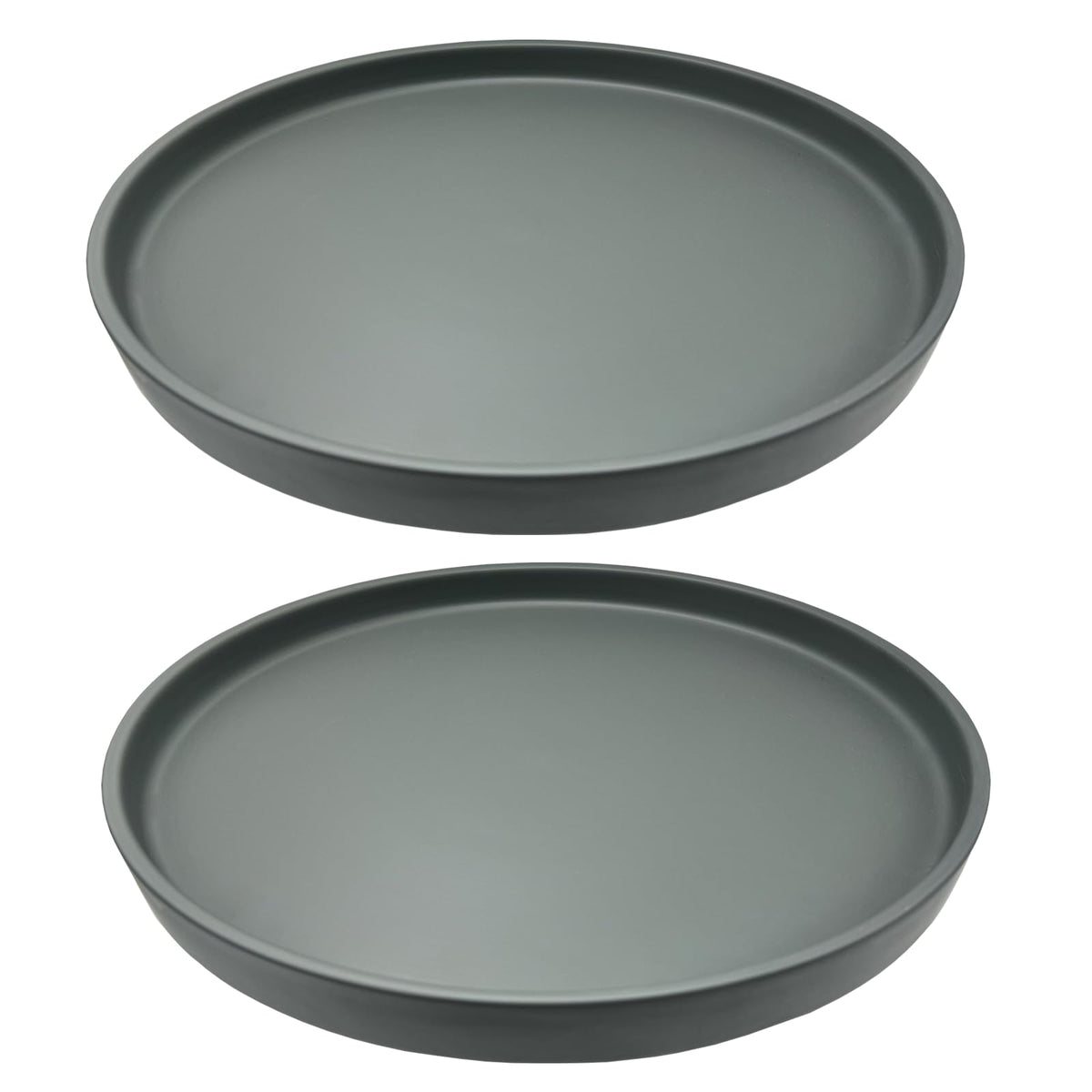 Yukfona plato cerámico frontal mostrando acabado gris y protección