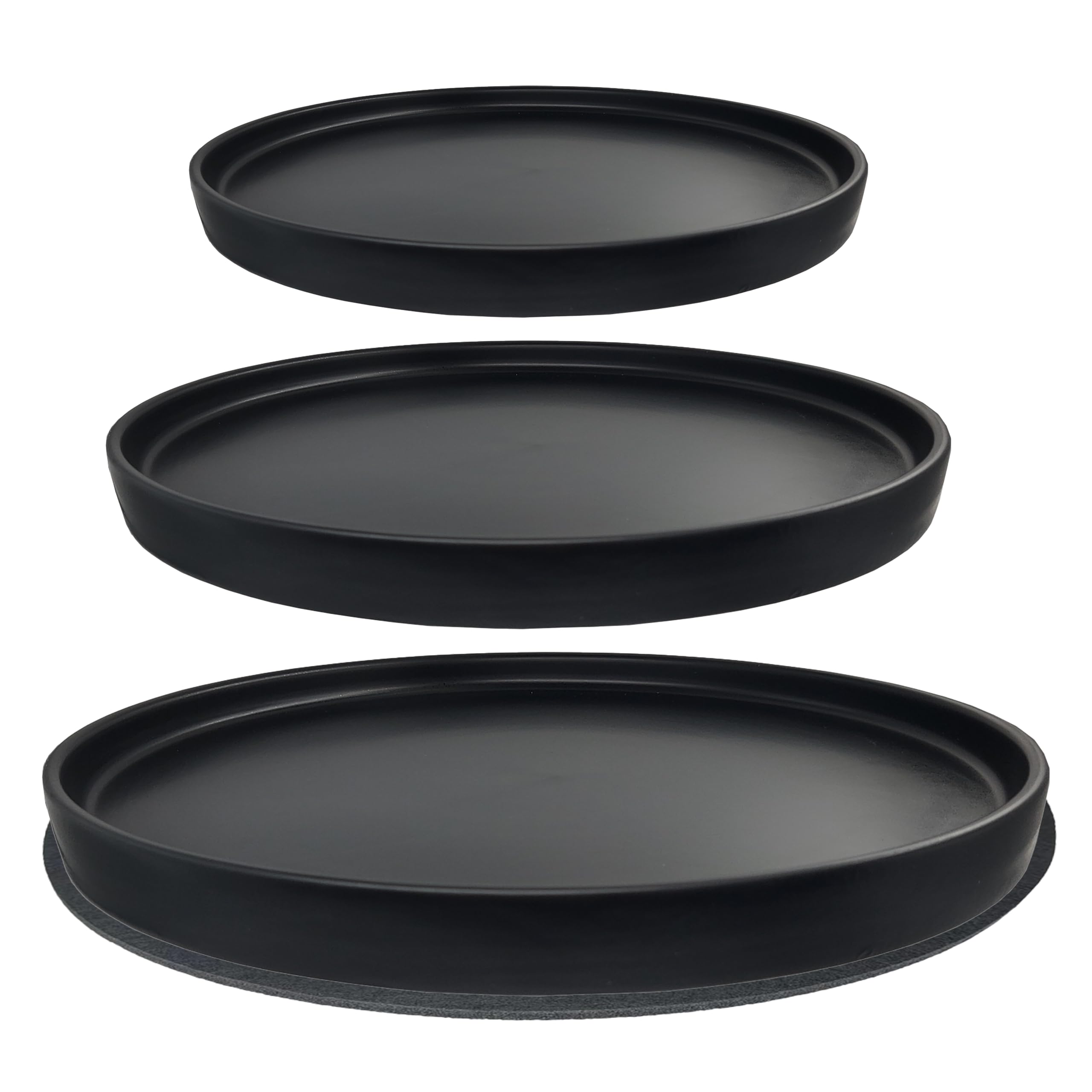Yukfona plato cerámico frontal mostrando acabado negro y protección de superficies