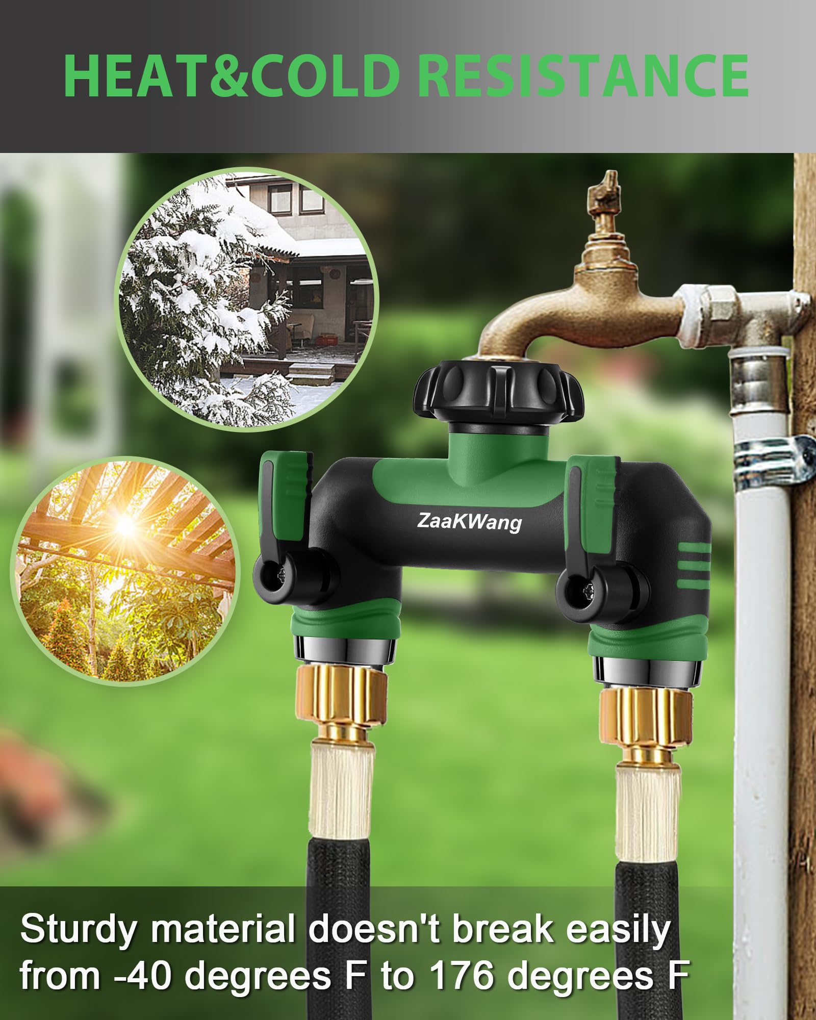 ZaakWang conector giratorio 360° en uso facilitando orientación de mangueras
