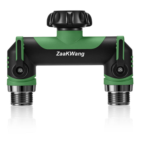 ZaakWang vista frontal del divisor mostrando doble salida y rosca GHT