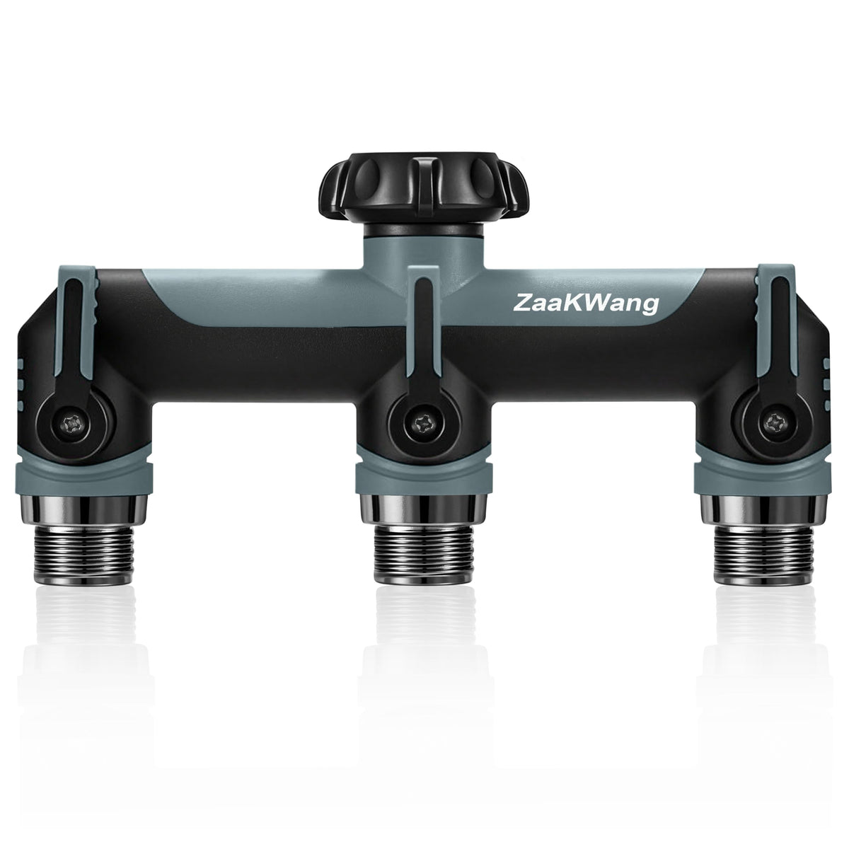 ZaakWang conector frontal 3 vías mostrando roscas resistentes y fácil montaje