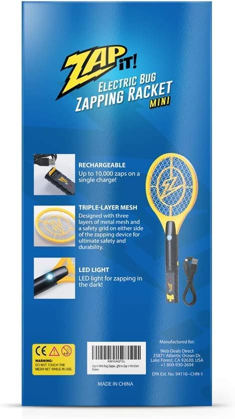 ZAP IT! raqueta guardada en mochila durante camping y excursiones