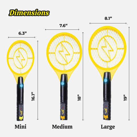 ZAP IT! raqueta con LED encendido iluminando insecto de noche eficientemente