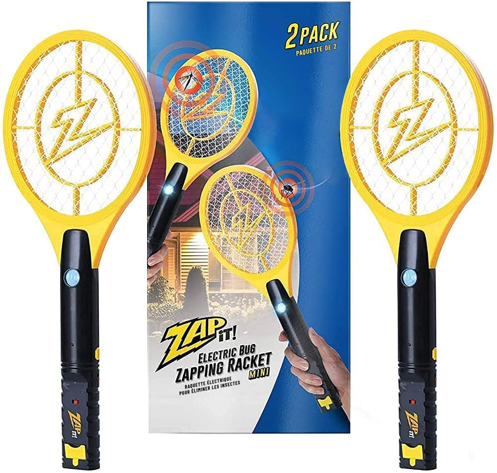 ZAP IT! vista frontal del empaque y raqueta mostrando color amarillo y diseño