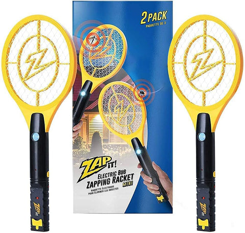 ZAP IT! vista frontal del empaque y raqueta mostrando color amarillo y diseño