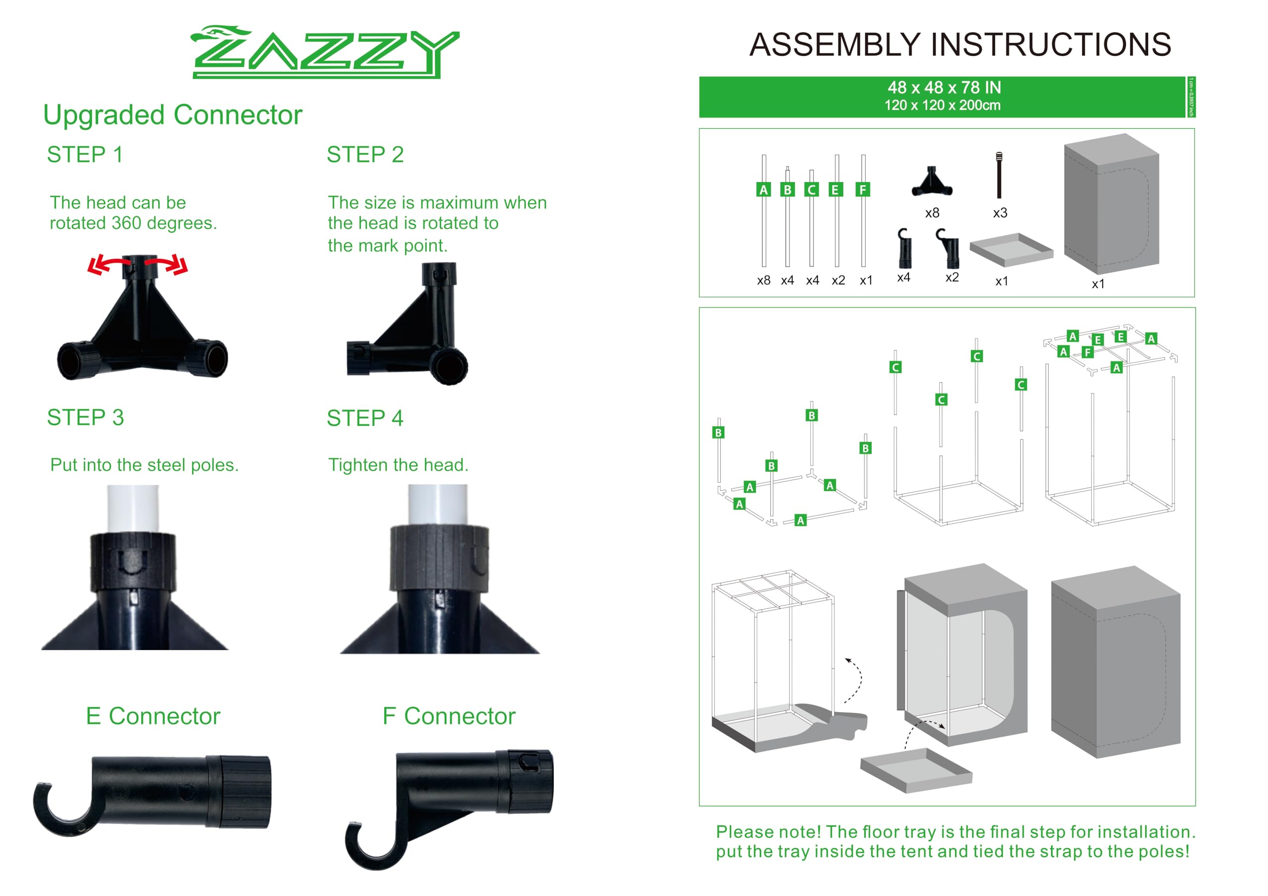 zazzy montaje con accesorios: extractor, filtro y barras de suspensión