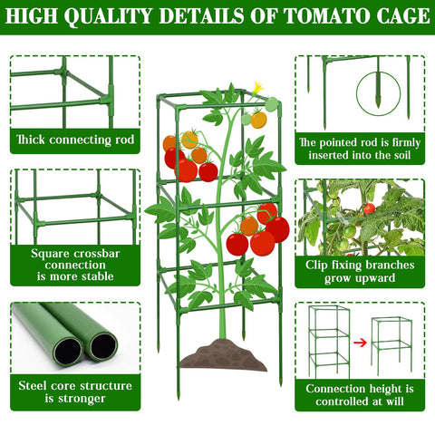 ZeeDix jaula en uso sosteniendo tomates maduros que previene el quiebre de tallos