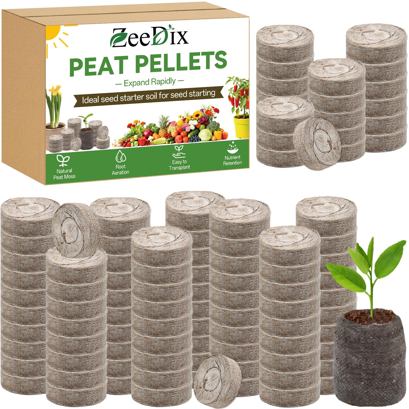ZeeDix envase frontal mostrando 200 pellets y facilidad de uso